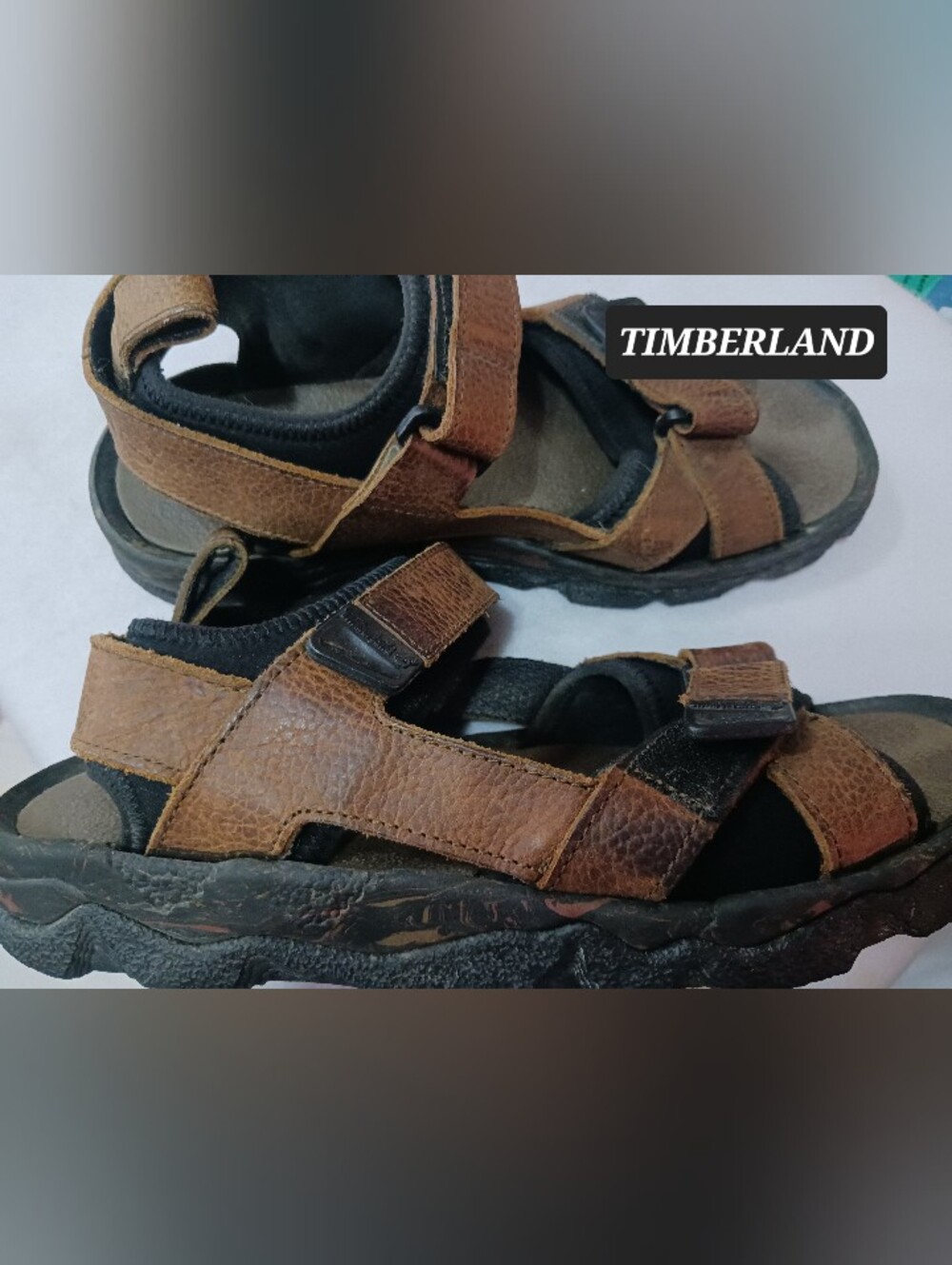TIMBERLAND Mens Sandals Shoes LEATHER Adustable Straps Size 10